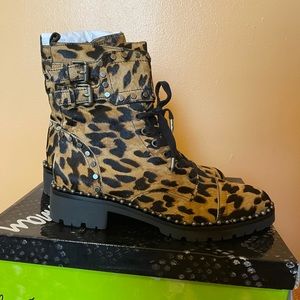 🆕 Sam Edelman Leopard Studded Combat Boots